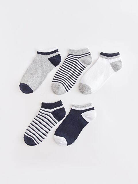 LCW Kids Striped Boys' Trainer Socks 5 Pack - S44402Z4-K00