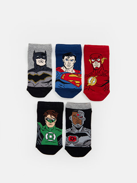 LCW Kids Batman Patterned Boys' Trainer Socks 5 Pack - S44436Z4-K00