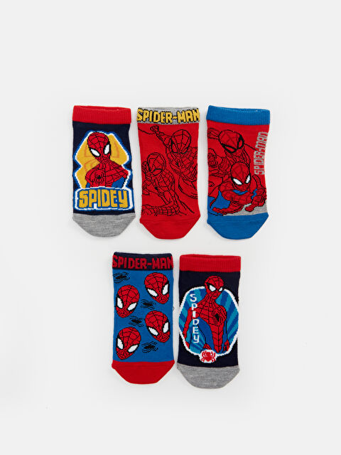 LCW Kids Spider-Man Desenli Erkek Çocuk Patik Çorap 5'li - S44441Z4-K00
