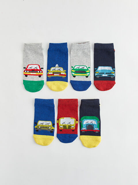 LCW Kids Patterned Boys' Trainer Socks 7 Pack - S44451Z4-K00