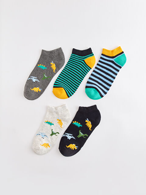 LCW Kids Desenli Erkek Çocuk Patik Çorap 5'li - S44462Z4-K00