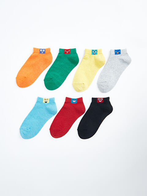 LCW Kids Desenli Erkek Çocuk Patik Çorap 7'li - S44466Z4-K00
