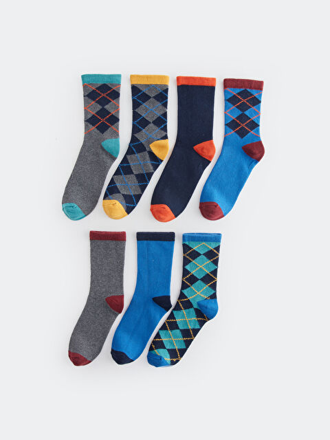 LCW Kids Desenli Erkek Çocuk Soket Çorap 7'li - S44486Z4-K00