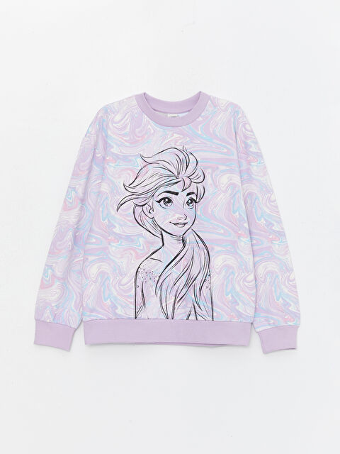 LCW Kids Bisiklet Yaka Elsa Baskılı Uzun Kollu Kız Çocuk Sweatshirt - S44529Z4-LSC