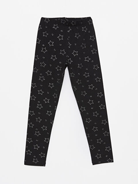 LCW Kids Beli Lastikli Baskılı Kız Çocuk Tayt - S44560Z4-LQJ