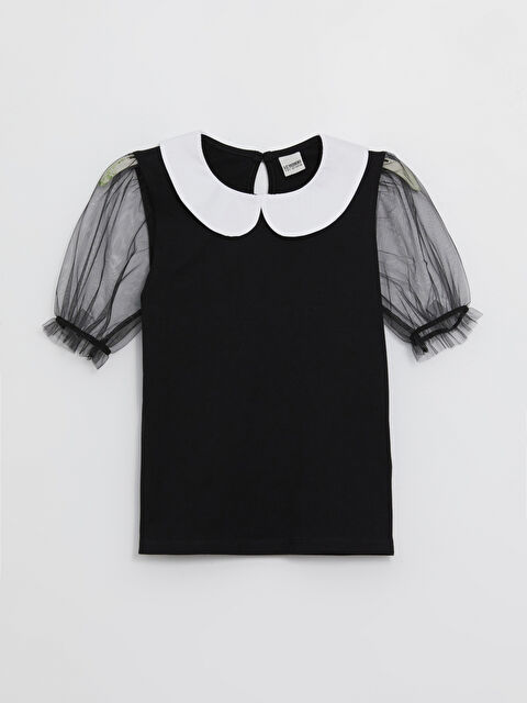 LCW Kids Бебешка тениска с яка и къс ръкав за момичета - S44602Z4-CVL