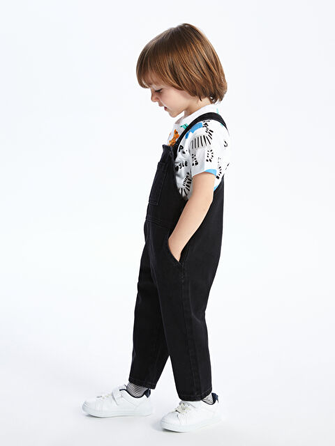 LCW Kids Square Collar Strappy Baby Boys' Dungarees - S44641Z1-326