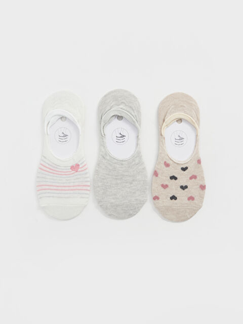 LCW DREAM Patterned Women's Invisible Socks 3-packs - S44947Z8-FDU