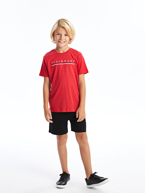 LCW Kids Elasticated Waist Basic Boys' Shorts - S45037Z4-CVL