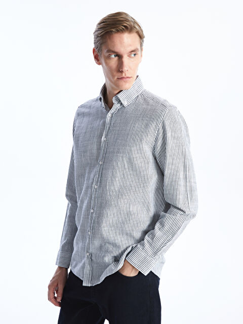 SOUTHBLUE Regular Fit Long Sleeve Striped Men's Shirt - S45046Z8-RFH