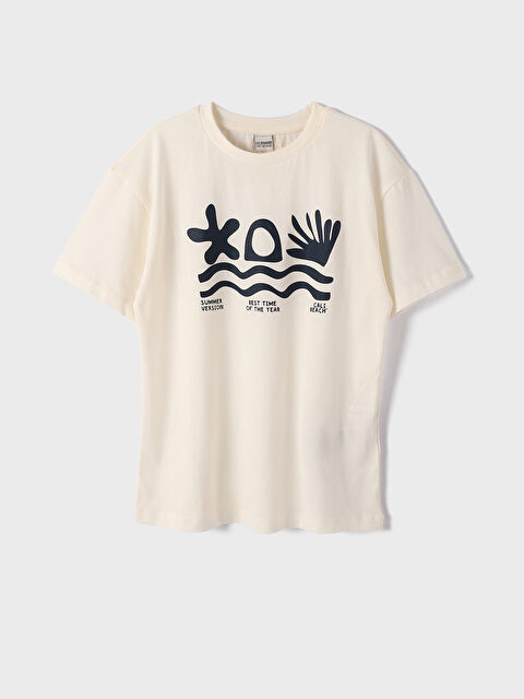 LCW Kids Oversize Crew Neck Boys' T-Shirt - S45152Z4-FDH