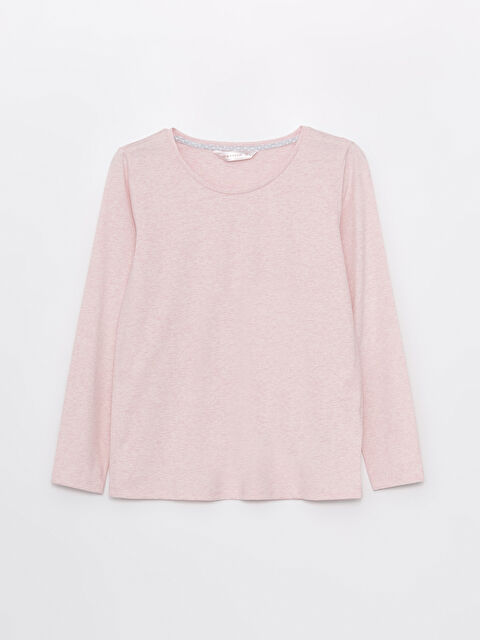 LCW DREAM Bisiklet Yaka Düz Uzun Kollu Kadın Pijama Üst - S45175Z8-E6R