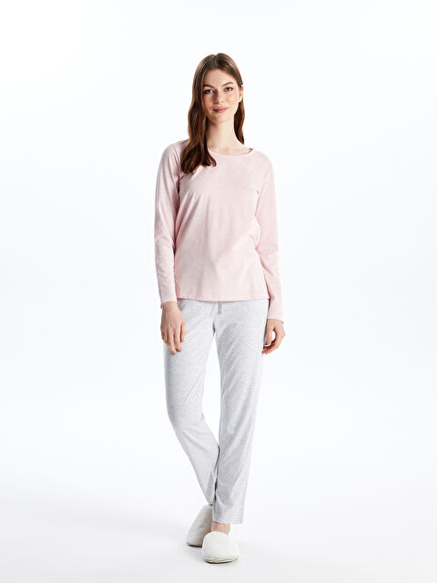 LCW DREAM Bisiklet Yaka Puantiyeli Kadın Pijama Takımı - S45176Z8-998