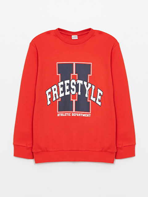 LCW Kids T-shirt à Manches Longues Imprimé Col Rond pour Garçons - S45309Z4-HBH