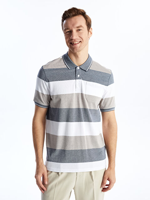 LCWAIKIKI Classic Polo Yaka Kısa Kollu Renk Bloklu Pike Erkek Tişört - S45314Z8-ELZ