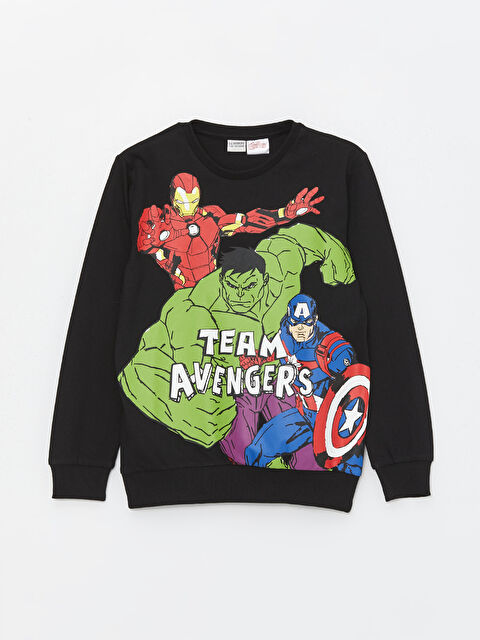 LCW Kids Crew Neck Hulk Printed Long Sleeve Boys' T-Shirt - S45352Z4-CVL