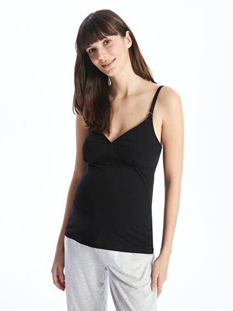 LCW DREAM U Yaka Düz Askılı Hamile Atlet - S45512Z8-CVL