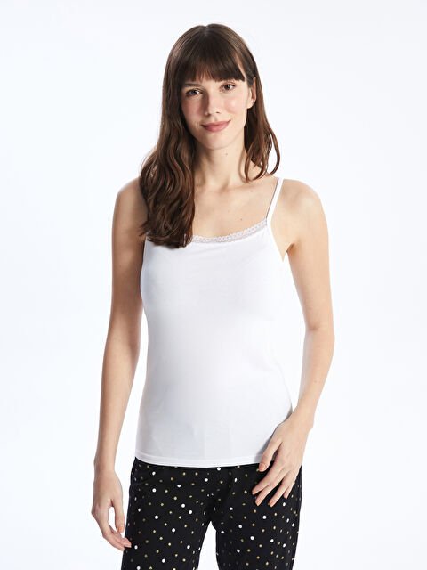 LCW DREAM U Yaka Dantel Detaylı Askılı Kadın Atlet - S45651Z8-FFB