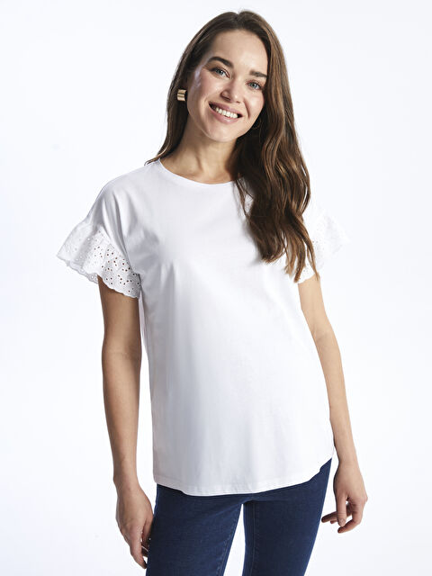 LCWAIKIKI Maternity Crew Neck Plain Short Sleeve Maternity T-Shirt - S46136Z8-Q6K