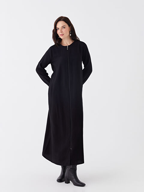 LCW Grace Bisiklet Yaka Düz Uzun Kollu Kadın Ferace - S46174Z8-CVL