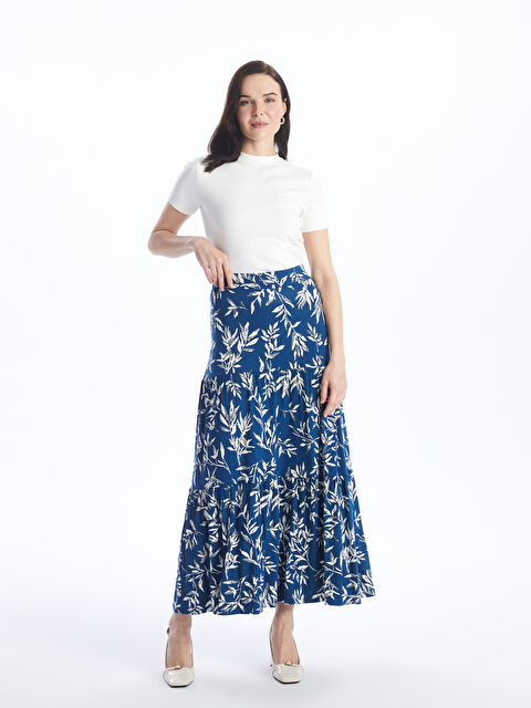 LCW Grace Beli Lastikli Desenli A Kesim Kadın Etek - S46182Z8-LQQ
