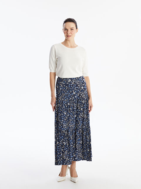 LCW Grace Beli Lastikli Desenli A Kesim Kadın Etek - S46182Z8-LSJ