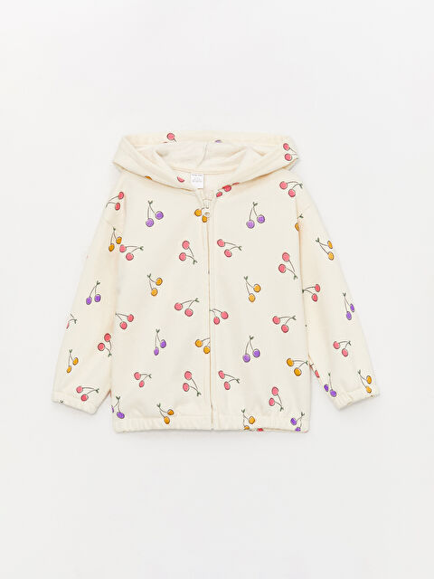 LCW Kids Hooded Long Sleeve Baby Girls' Zippered Sweatshirt - S46191Z1-LRA