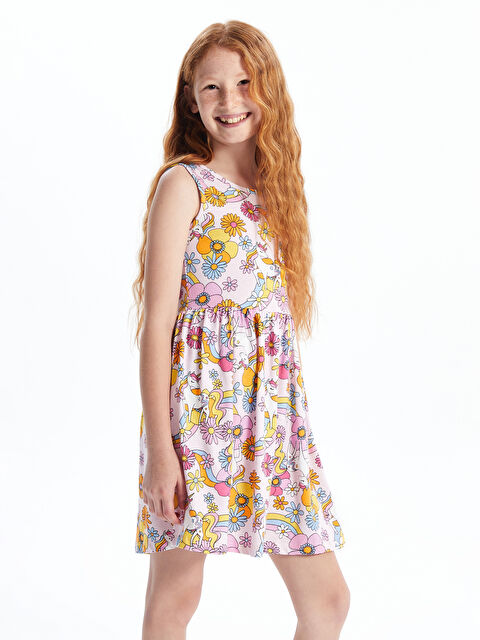 LCW Kids Crew Neck Girls' Dress - S46227Z4-LSZ