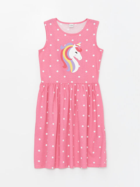 LCW Kids Bisiklet Yaka Kız Çocuk Elbise - S46227Z4-LT4