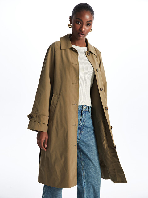 4/15まで限定価格! Acka. 3way trench coat LCW Vision Jacket Neck Women's Trenchcoat - S46229Z8-VF3 - LC Waikiki