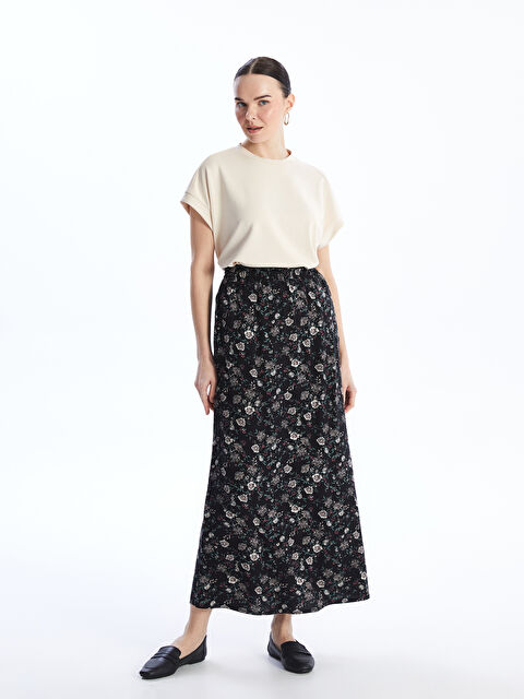 LCW Grace Beli Lastikli Desenli Belmando Kadın Etek