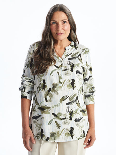 LCW Grace Kaçık Yaka Desenli Kadın Bluz - S46474Z8-LS7