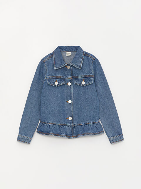LCW Kids Gömlek Yaka Kız Çocuk Jean Ceket - S46514Z4-502