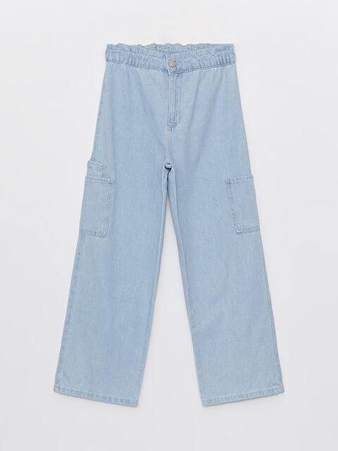 LCW Kids Beli Ayarlanabilir Lastikli Kız Çocuk Jean Pantolon - S46522Z4-311