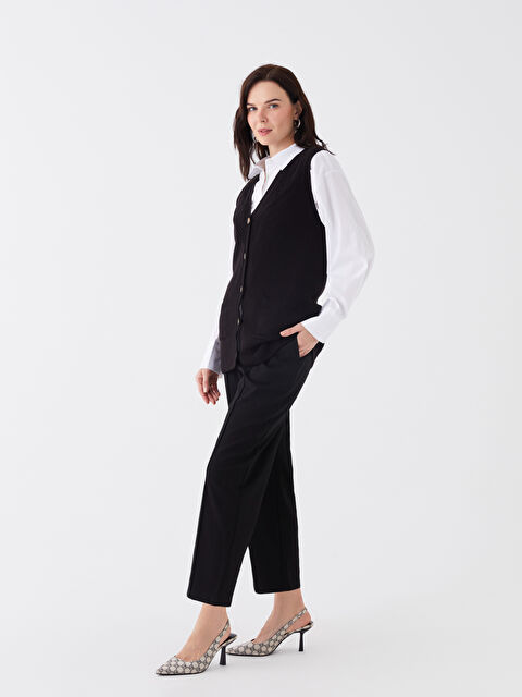 LCW Grace Beli Lastikli Rahat Kalıp Kadın Pantolon - S46529Z8-CVL