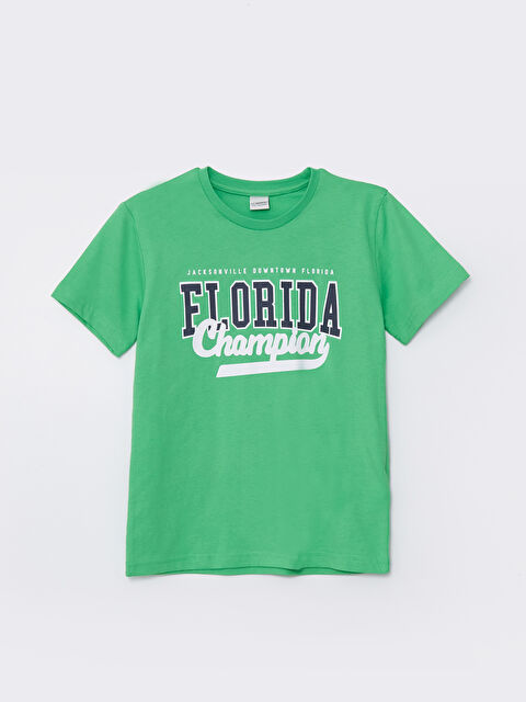 LCW Kids Crew Neck Printed Short Sleeve Boys' T-Shirt - S46538Z4-GKJ