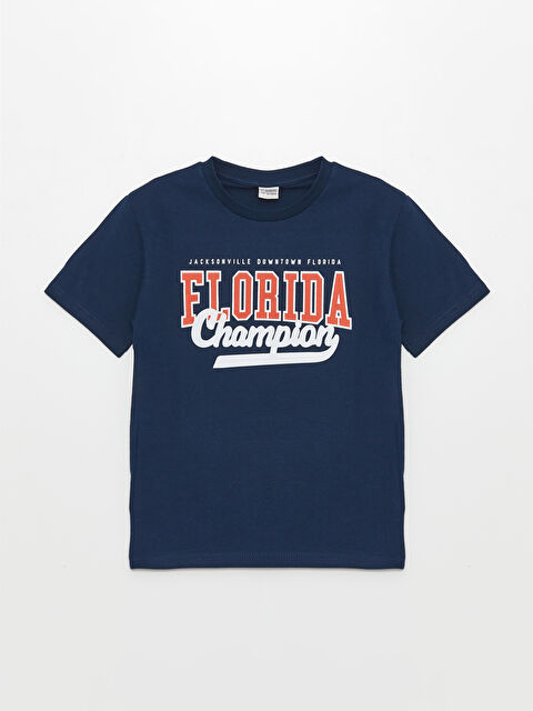 LCW Kids تيشيرت للأولاد بياقة دائرية كم قصير مطبوع - S46538Z4-JC7