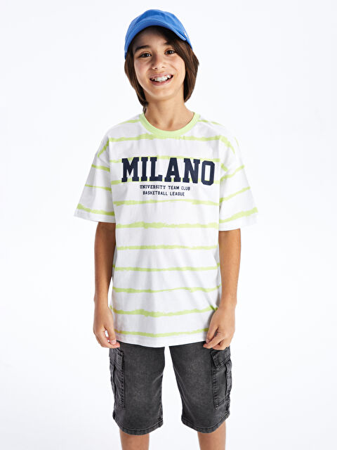 LCW Kids Oversize Crew Neck Boys' T-Shirt - S46551Z4-LRR