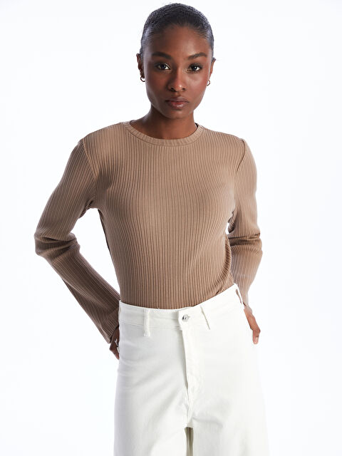 LCW Vision Crew Neck Plain Long Sleeve Women's T-Shirt - S46637Z8-QZZ