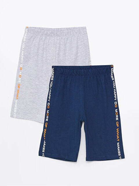 LCW Kids Beli Lastikli Baskılı Erkek Çocuk Pijama Şort 2'li - S46708Z4-JC7