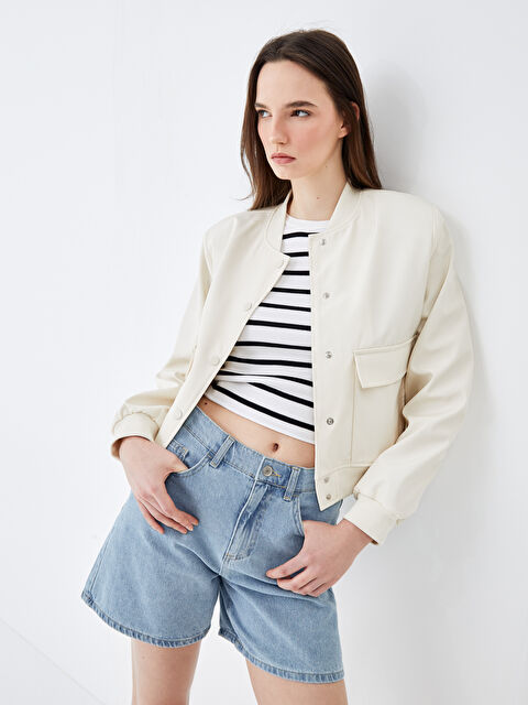 LCW Vision Kadın Kolej Yaka Düz Şişme Mont - S46799Z8-VFH