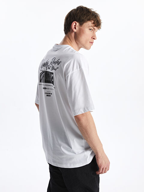 XSIDE Crew Neck Short Sleeve Printed Combed Cotton Men's T-shirt - S46837Z8-Q6K