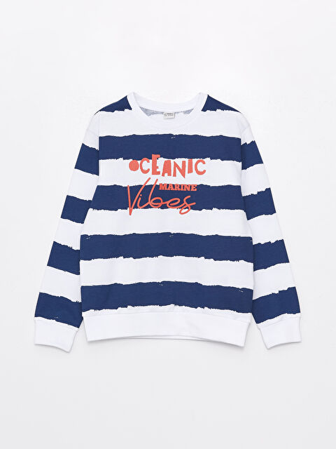 LCW Kids Свитшот с круглым вырезом, с принтом, с длинным рукавом для мальчиков