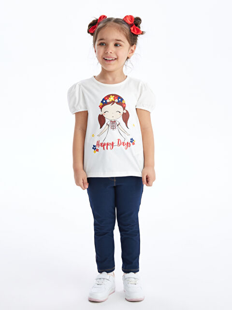 LCW Kids Elasticated Waist Baby Girls' Denim Leggings - S46908Z1-309