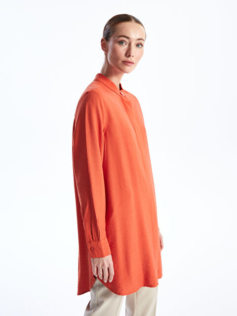 LCWAIKIKI Classic Туника с яка тип дядо, изчистена, с дълъг ръкав за жени - S46949Z8-V39