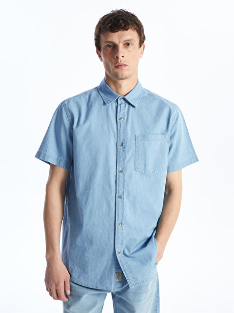 LCW Jeans Regular Fit Kısa Kollu Erkek Jean Gömlek - S46951Z8-311