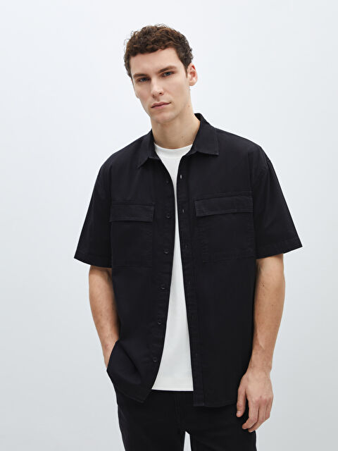 LCW Jeans Rahat Kalıp Kısa Kollu Erkek Jean Gömlek