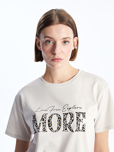 LCW Vision Crew Neck Printed Short Sleeve Women's T-Shirt - S47026Z8-G0H