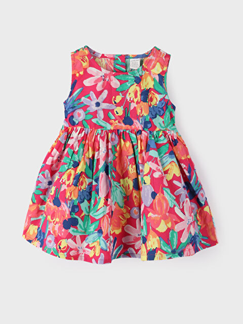 LCW Kids Crew Neck Sleeveless Patterned Baby Girls' Dress - S47146Z1-LT4