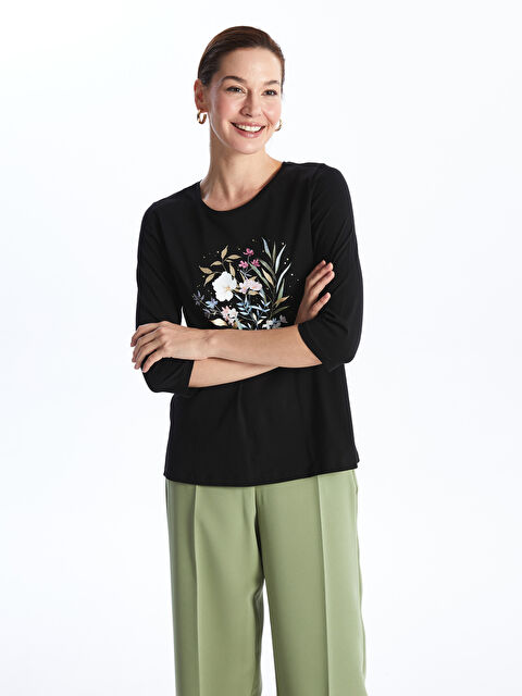 LCW Grace Crew Neck Printed Women's T-Shirt - S47149Z8-HUC